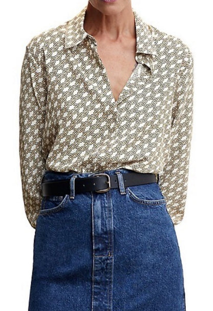 Mango Motif-Print Flowy Shirt