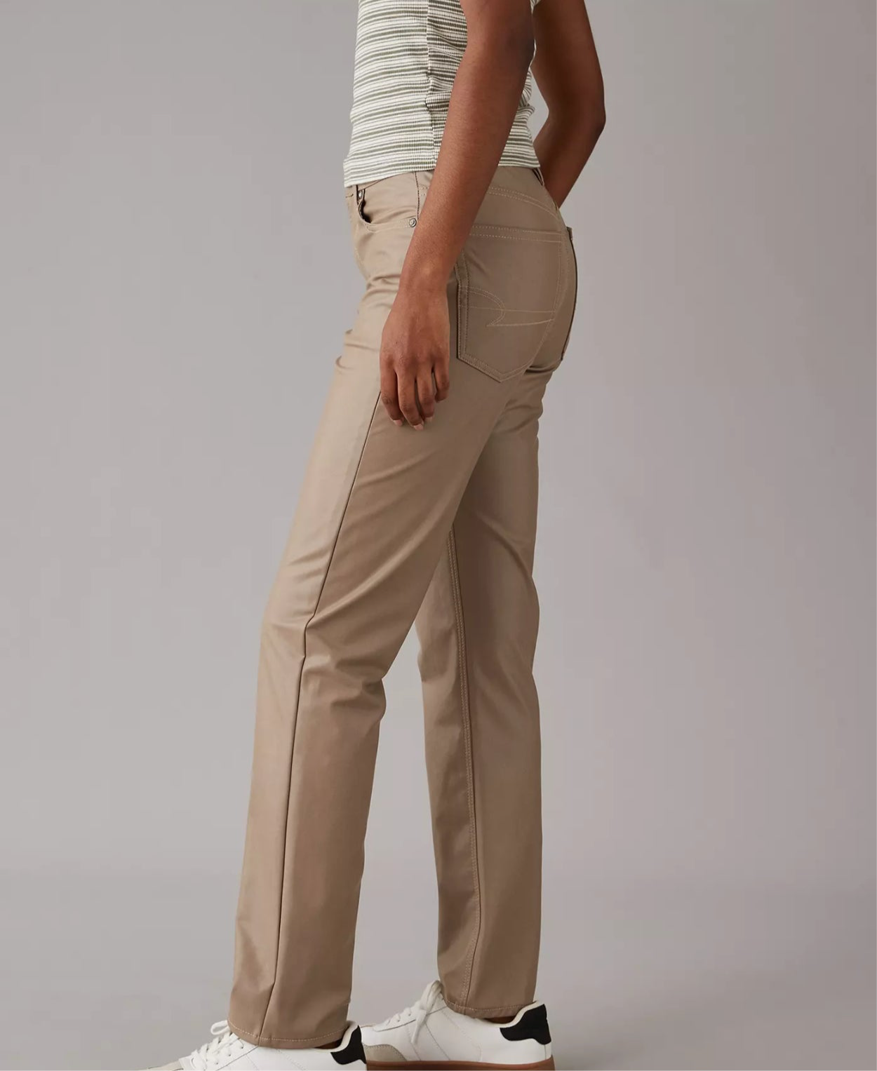 American Eagle Stretch Vegan Leather Super High-Waisted Straight Pant