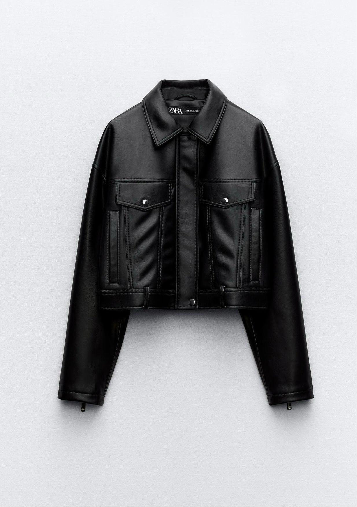 ZARA Cropped Faux Leather Jacket