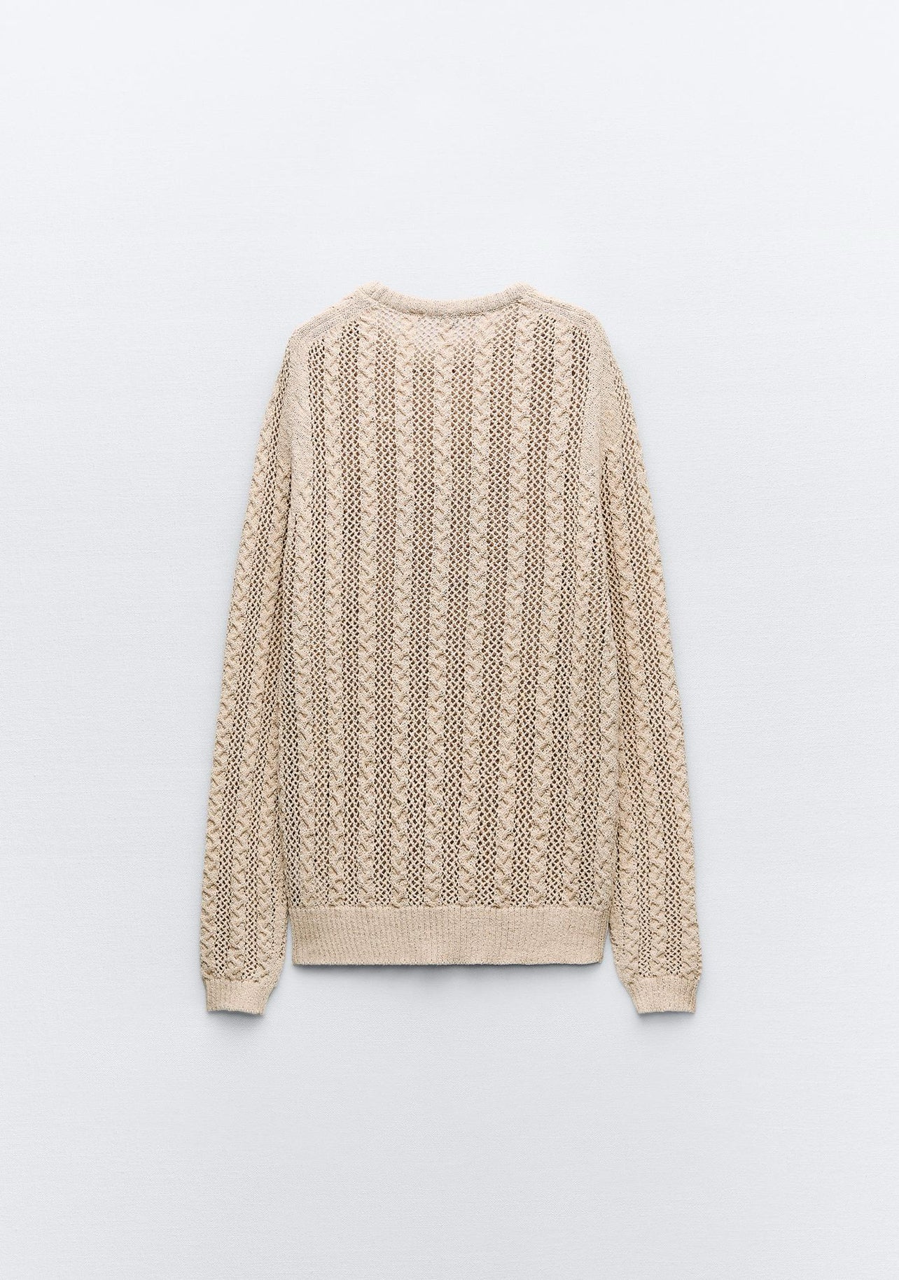 ZARA MIXED MESH KNIT SWEATER