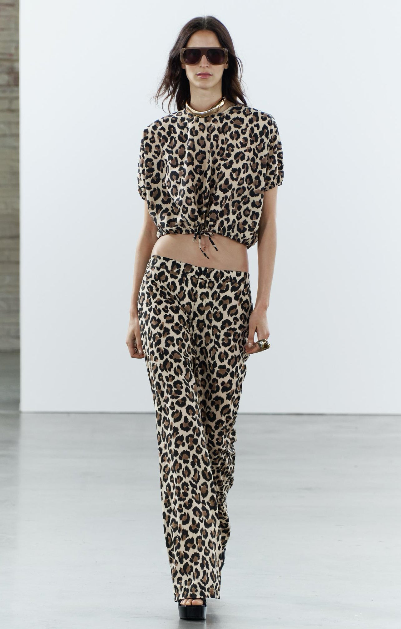 ZARA ZW Collection Animal Print Pants