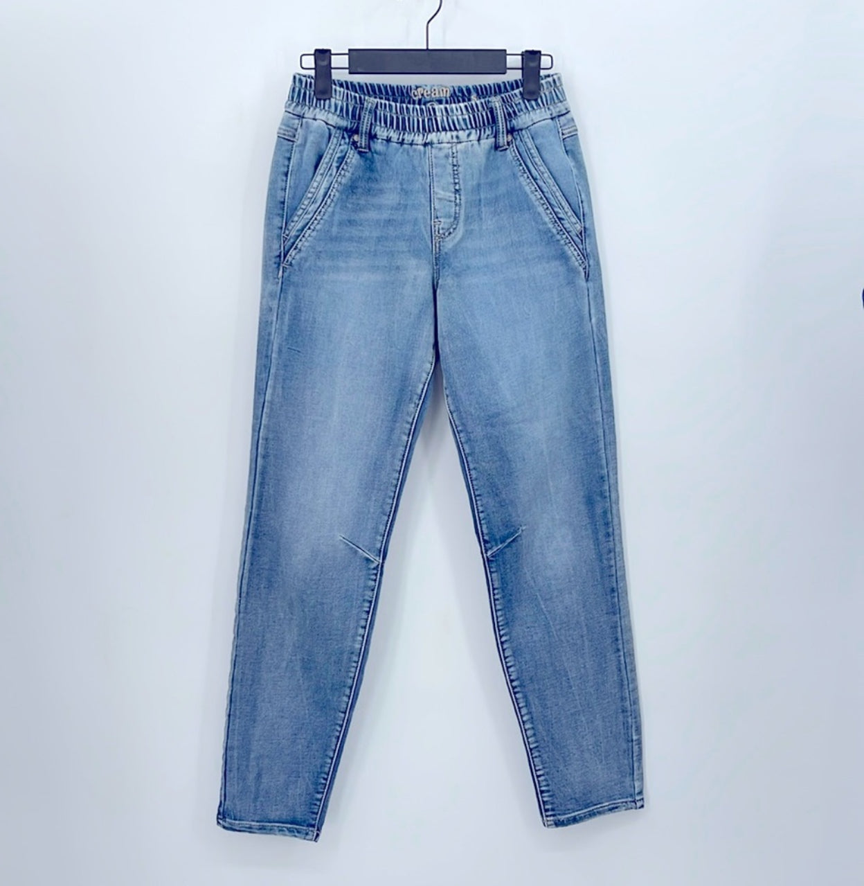 Pantalon en denim crème Crstatia à la cheville NATHAN Weight