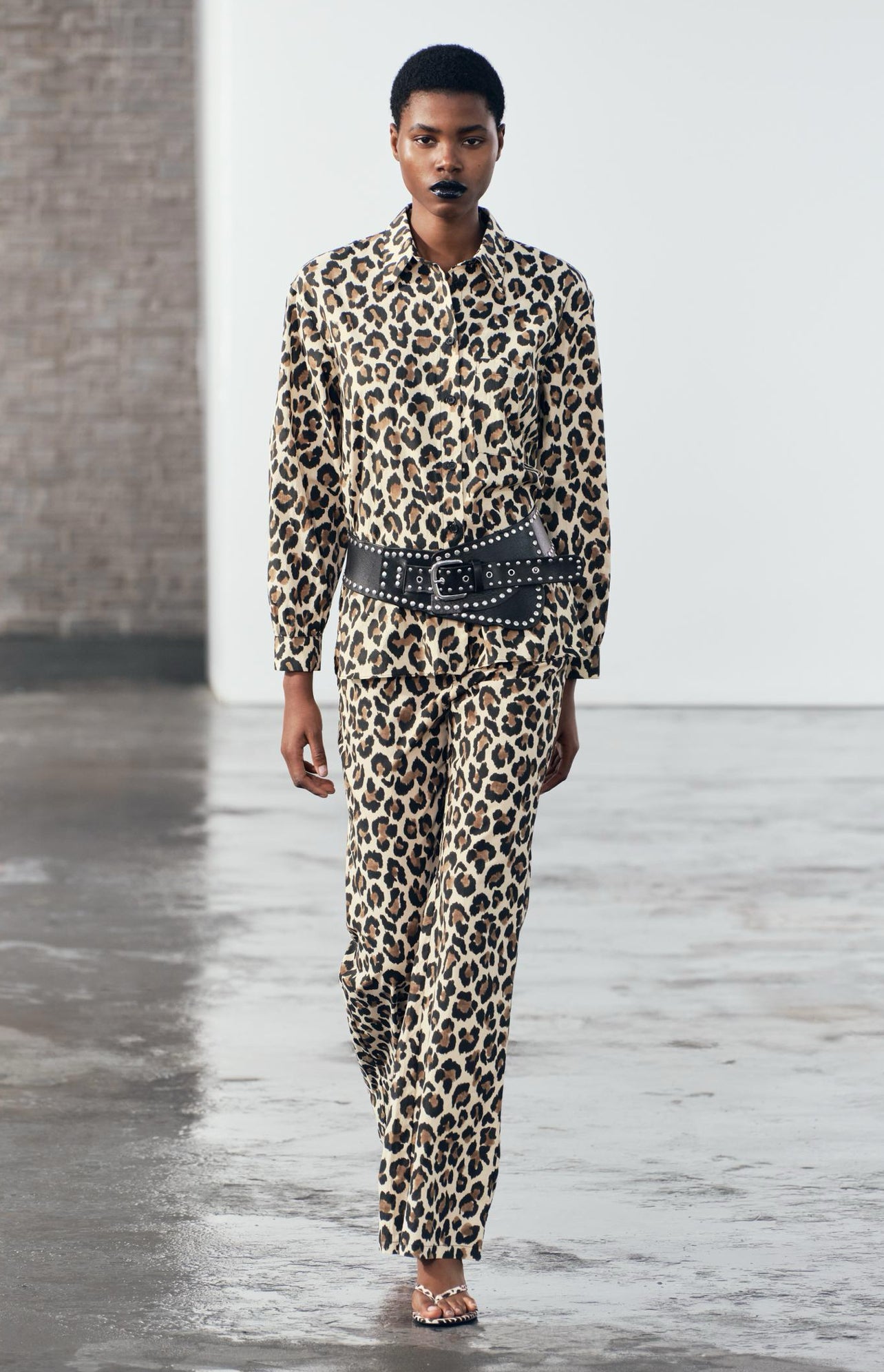 ZARA ZW Collection Animal Print Shirt