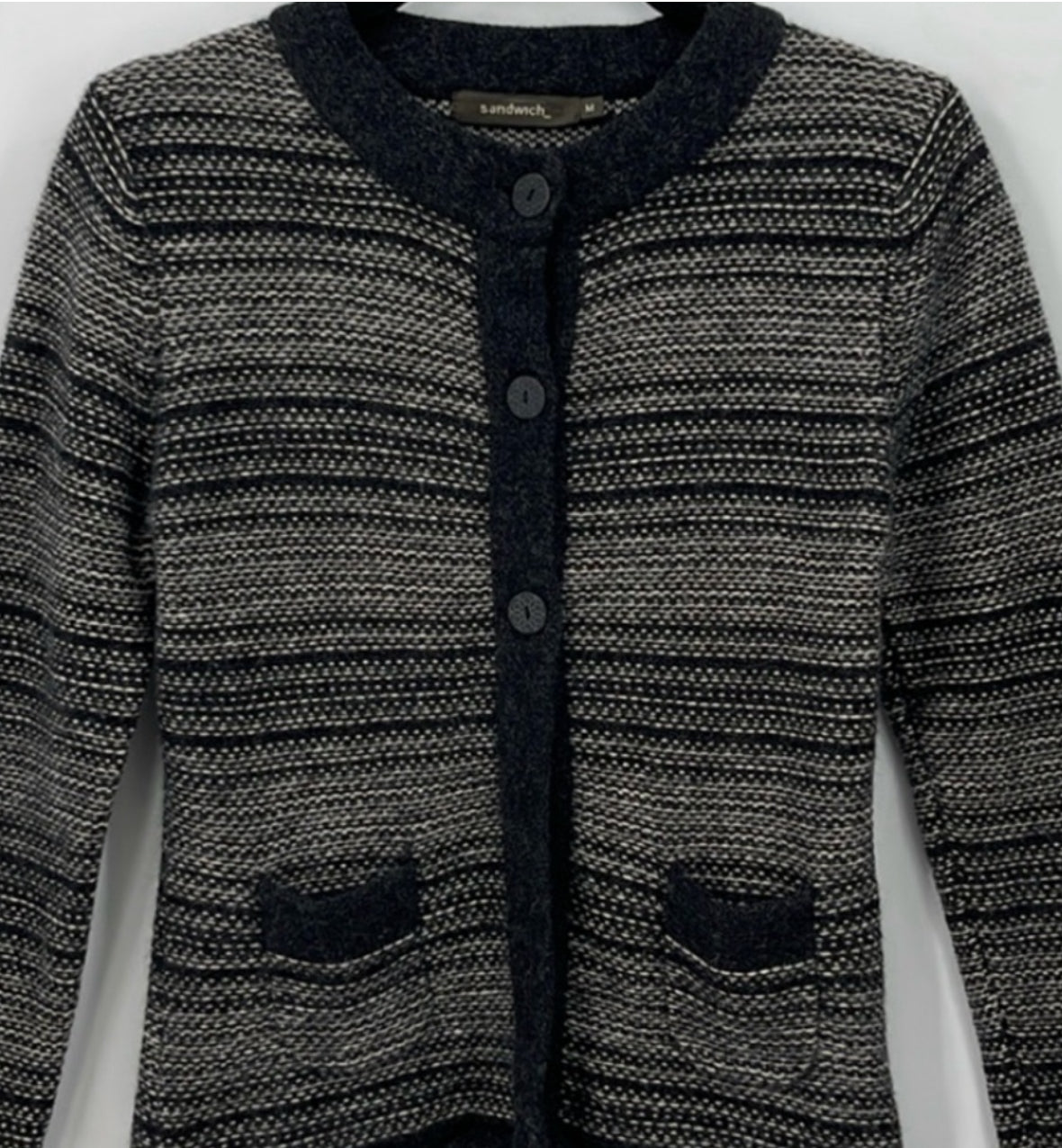 Sandwich Wool/Angora Sweater Cardigan