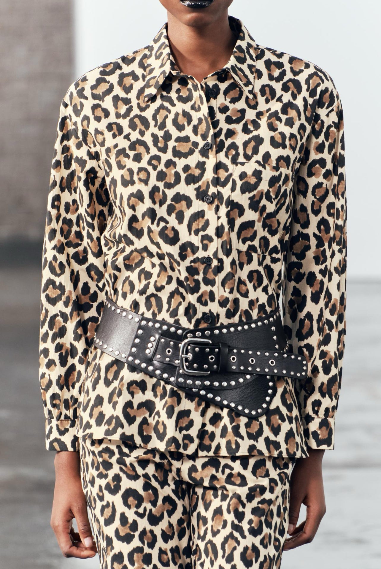 ZARA ZW Collection Animal Print Shirt