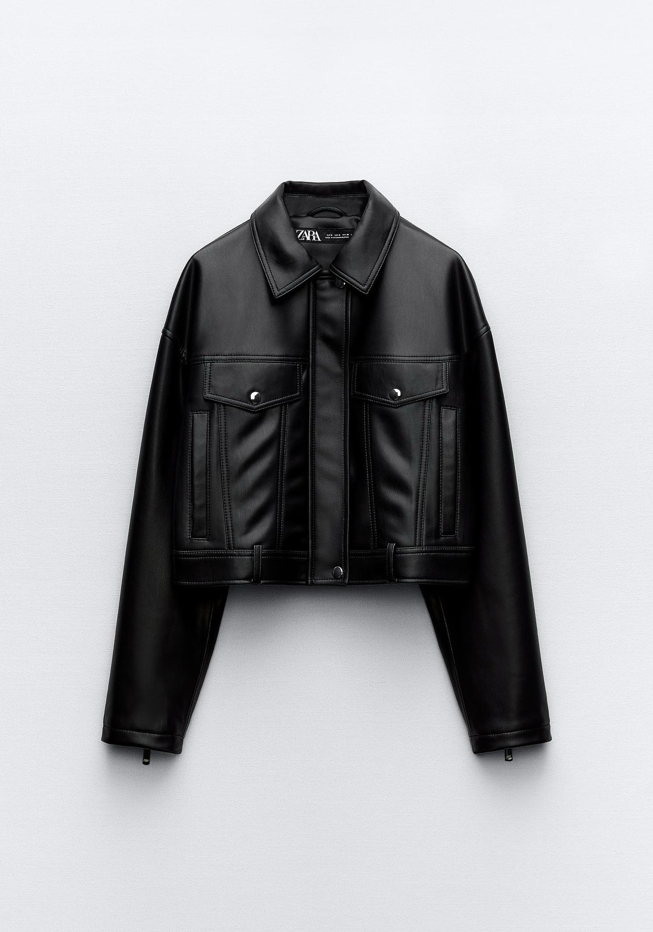 ZARA Cropped Faux Leather Jacket