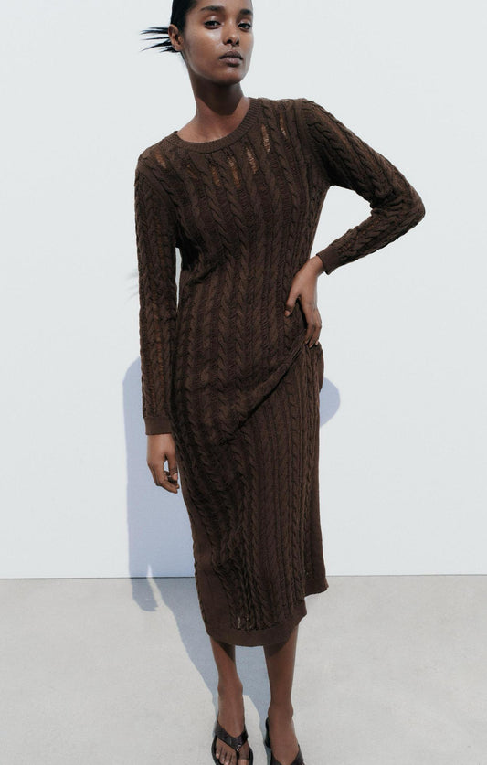 ZARA Cable-Knit Dress