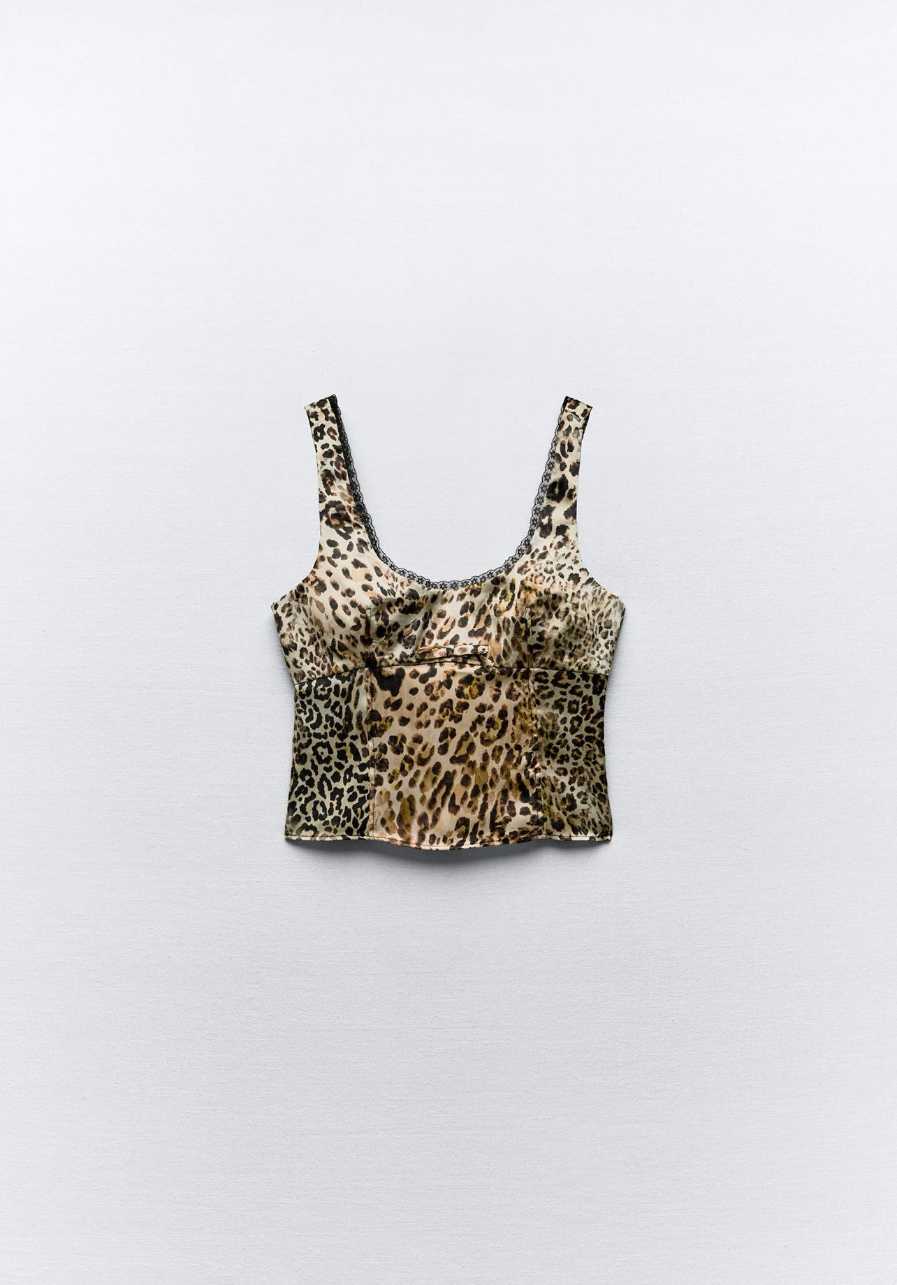 ZARA Satin Effect Animal Print Top