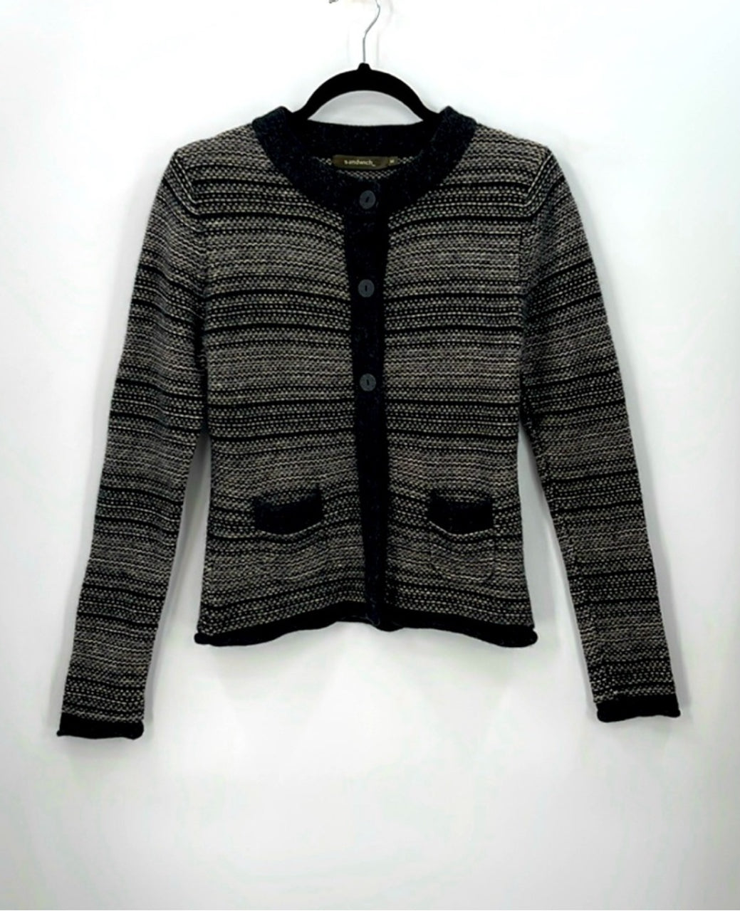 Sandwich Wool/Angora Sweater Cardigan