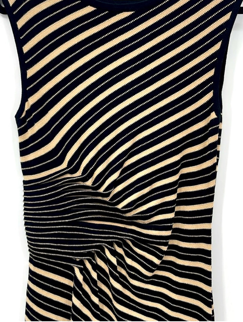 Julian Taylor Striped Sleeveless Sweater Dress