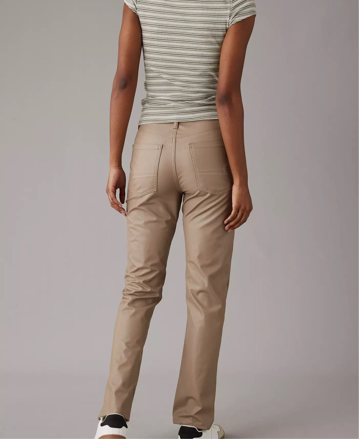 American Eagle Stretch Vegan Leather Super High-Waisted Straight Pant