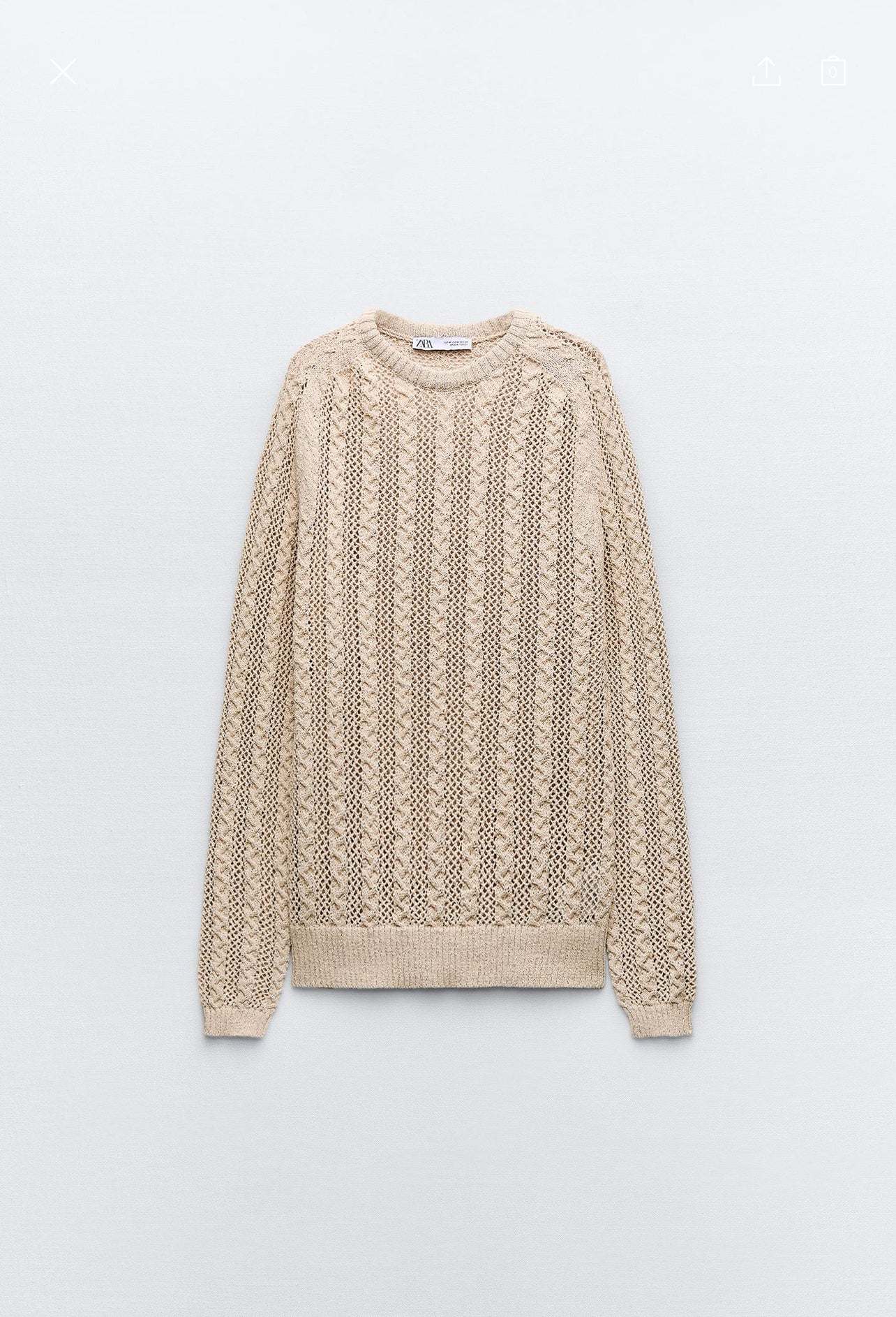 ZARA MIXED MESH KNIT SWEATER