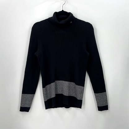 LAUREN RALPH LAUREN Colorblock Ribbed Turtleneck Sweater