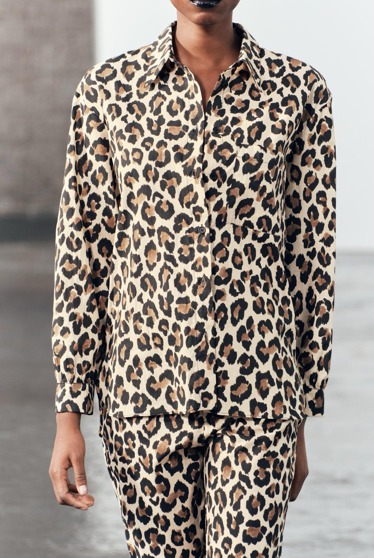 ZARA ZW Collection Animal Print Shirt