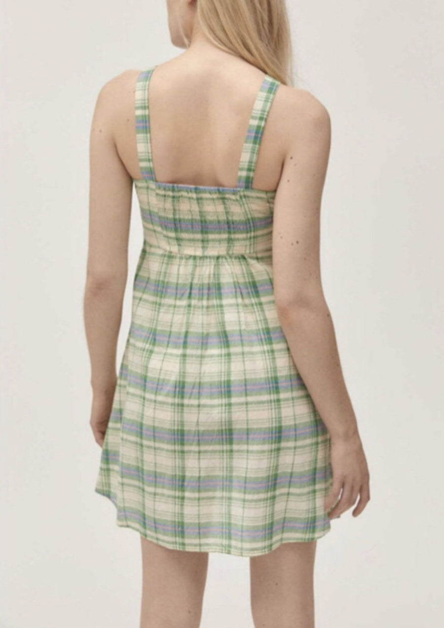 Urban Outfitters Y-Neck Plaid Mini Dress