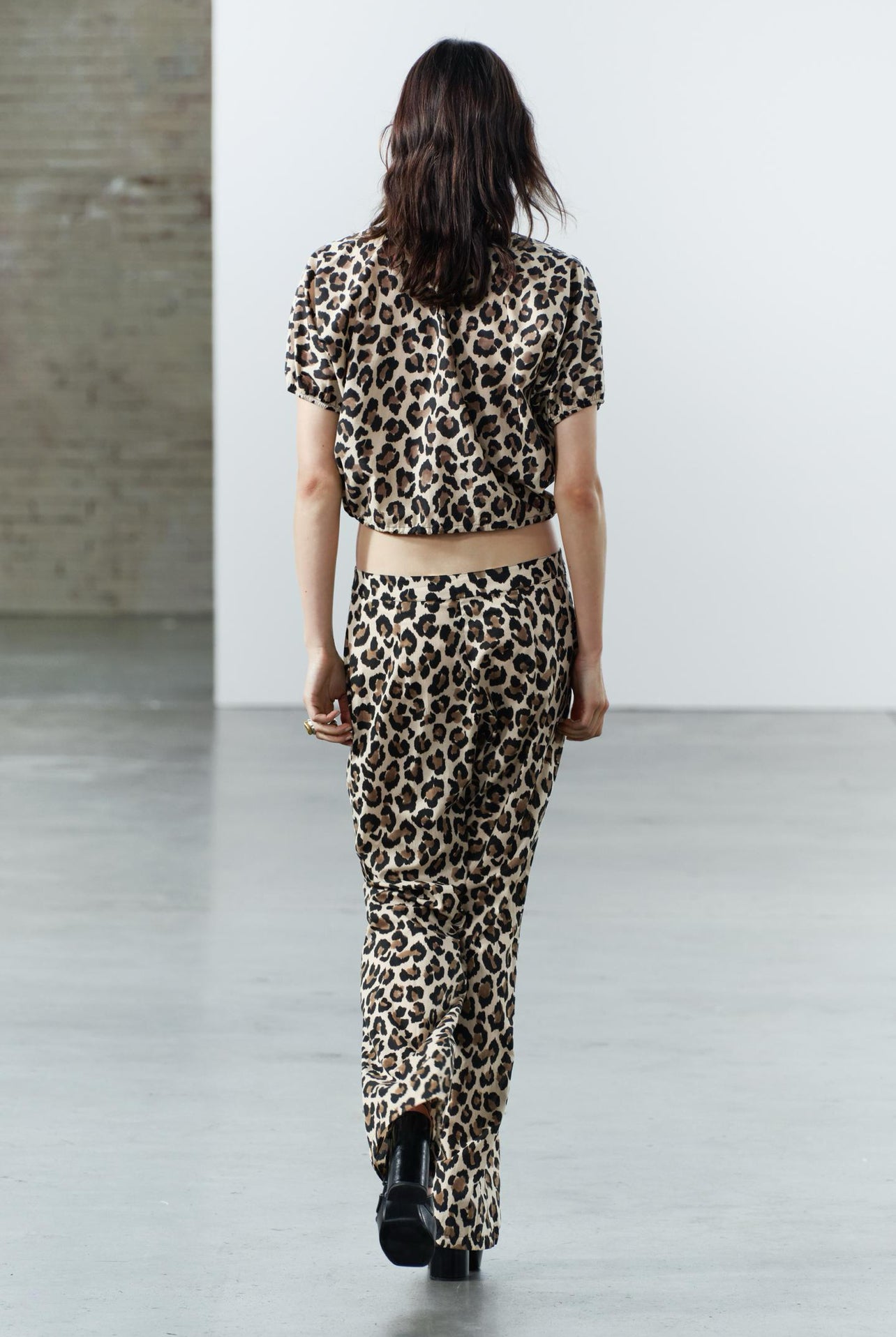 ZARA ZW Collection Animal Print Pants