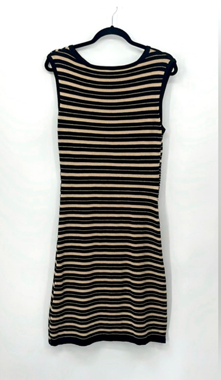 Julian Taylor Striped Sleeveless Sweater Dress