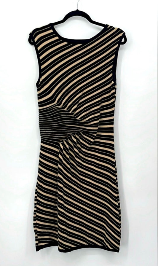 Julian Taylor Striped Sleeveless Sweater Dress