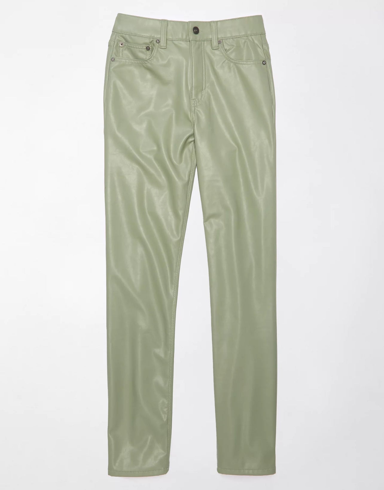 American Eagle Stretch Vegan Leather Super High-Waisted Straight Pant