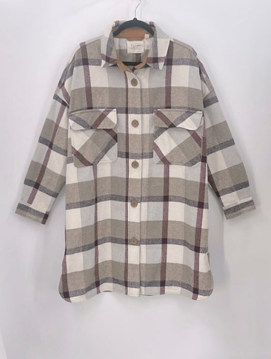 Anthropologie RD Style Plaid Oversized Jacket/Shacket