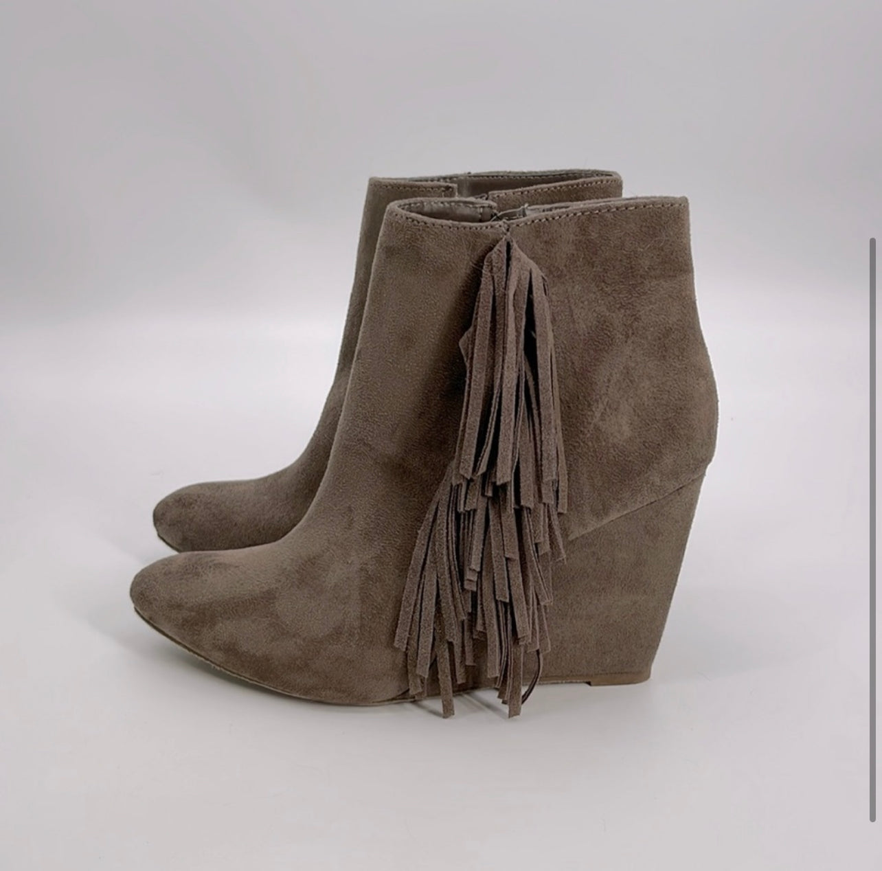 Madden Girl Pave Suede Fringe Boots