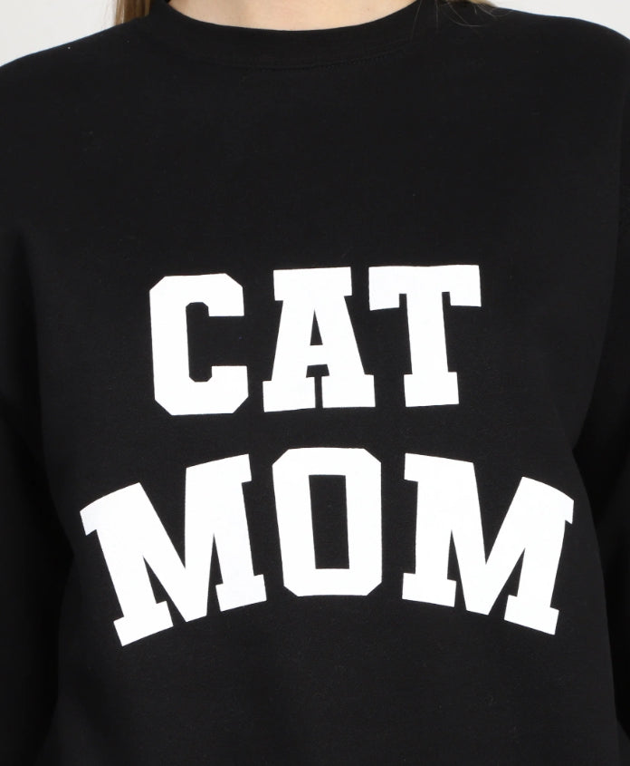 Brunette The Label “CAT MOM" Classic Crew Neck Sweatshirt