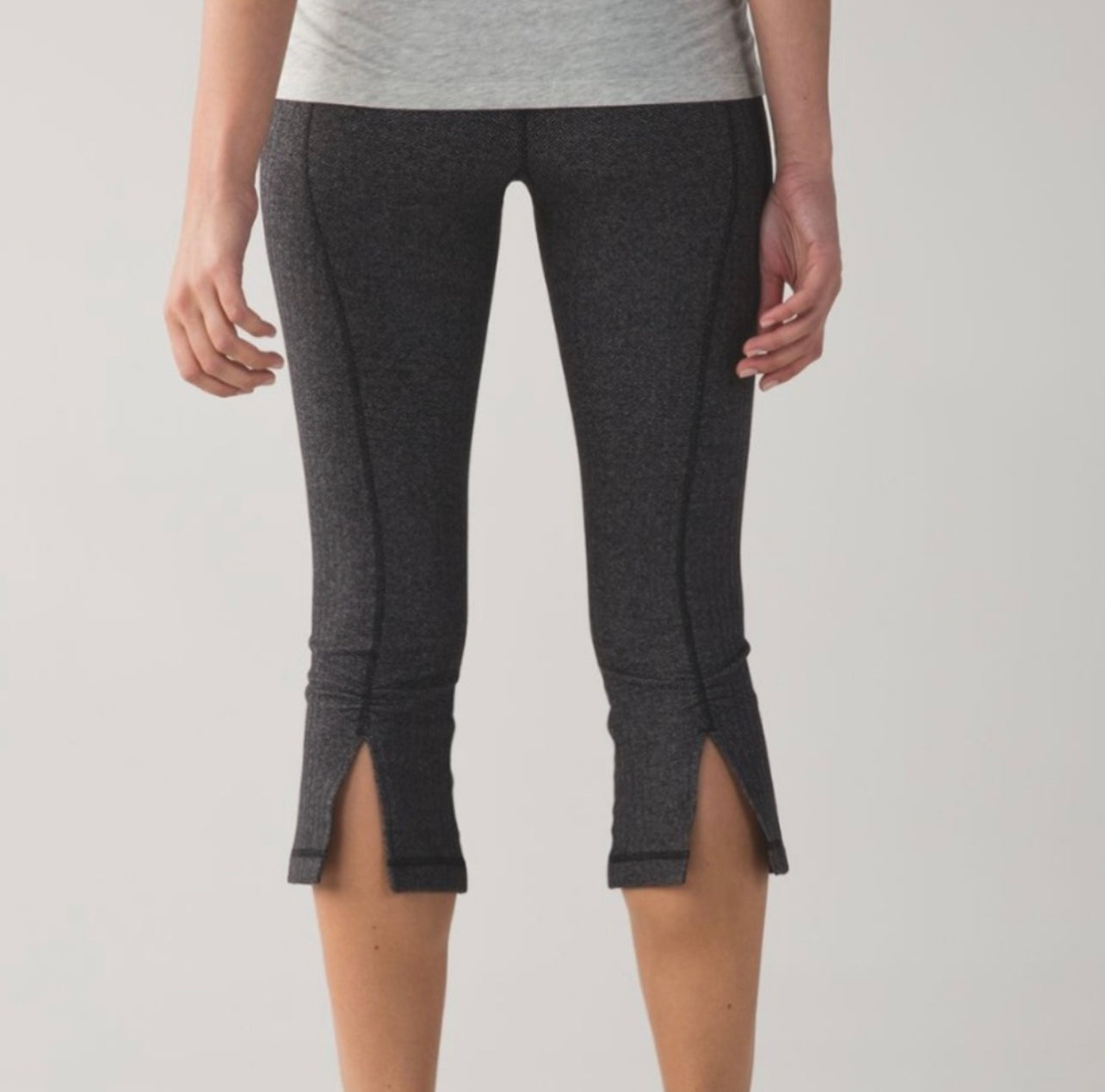 Lululemon Gather &amp; Crow Crop II
 Chevron Chiné Chiné
 Noir noir