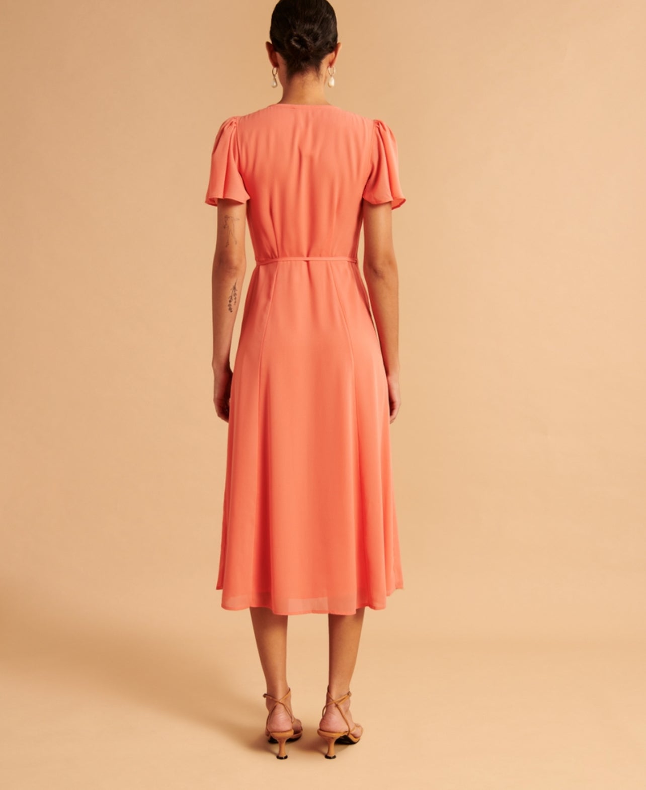 Abercrombie & Fitch Angel Sleeve Wrap Midi Dress