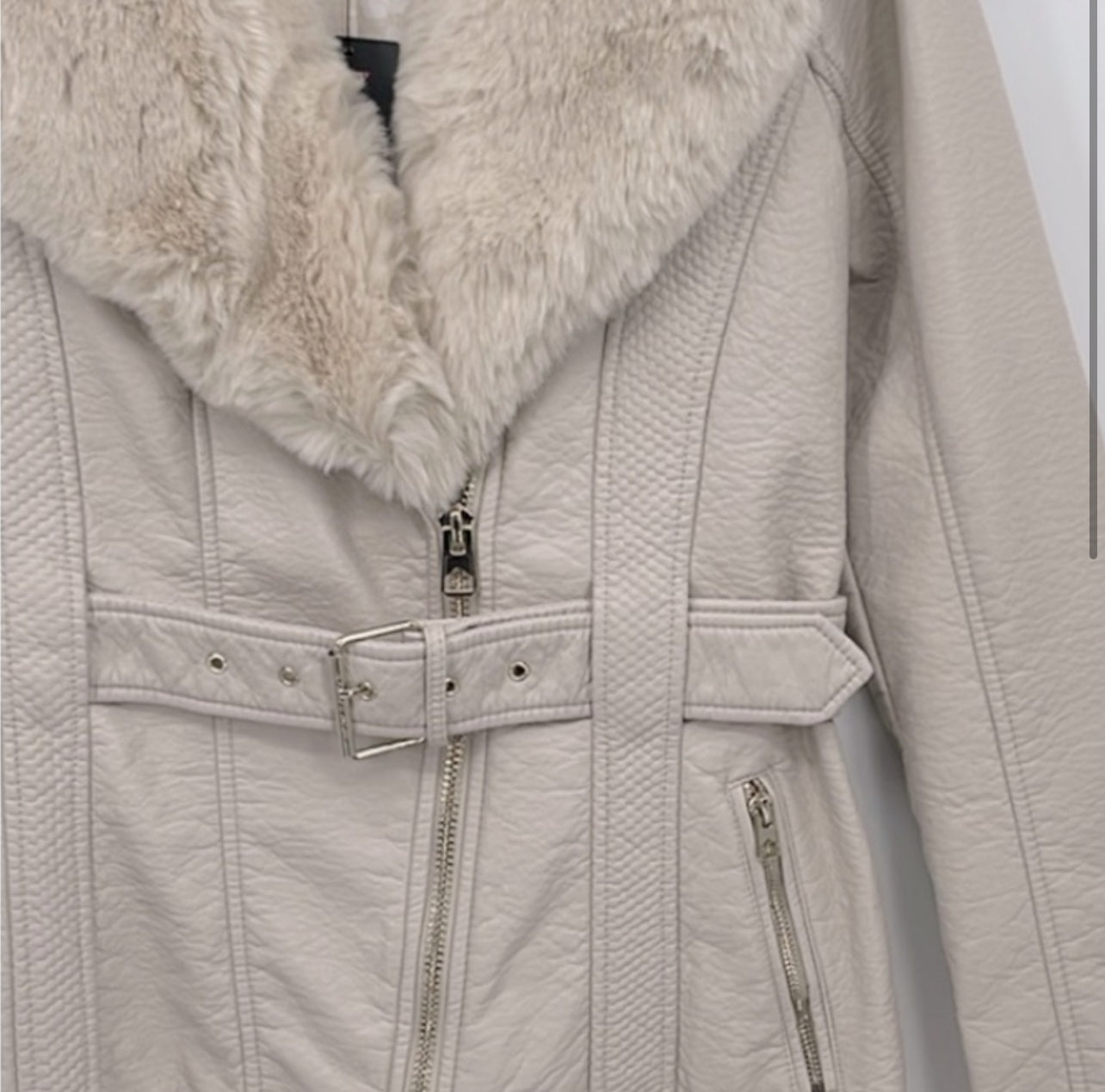 Guess Emma Faux Fur Belted Jacket