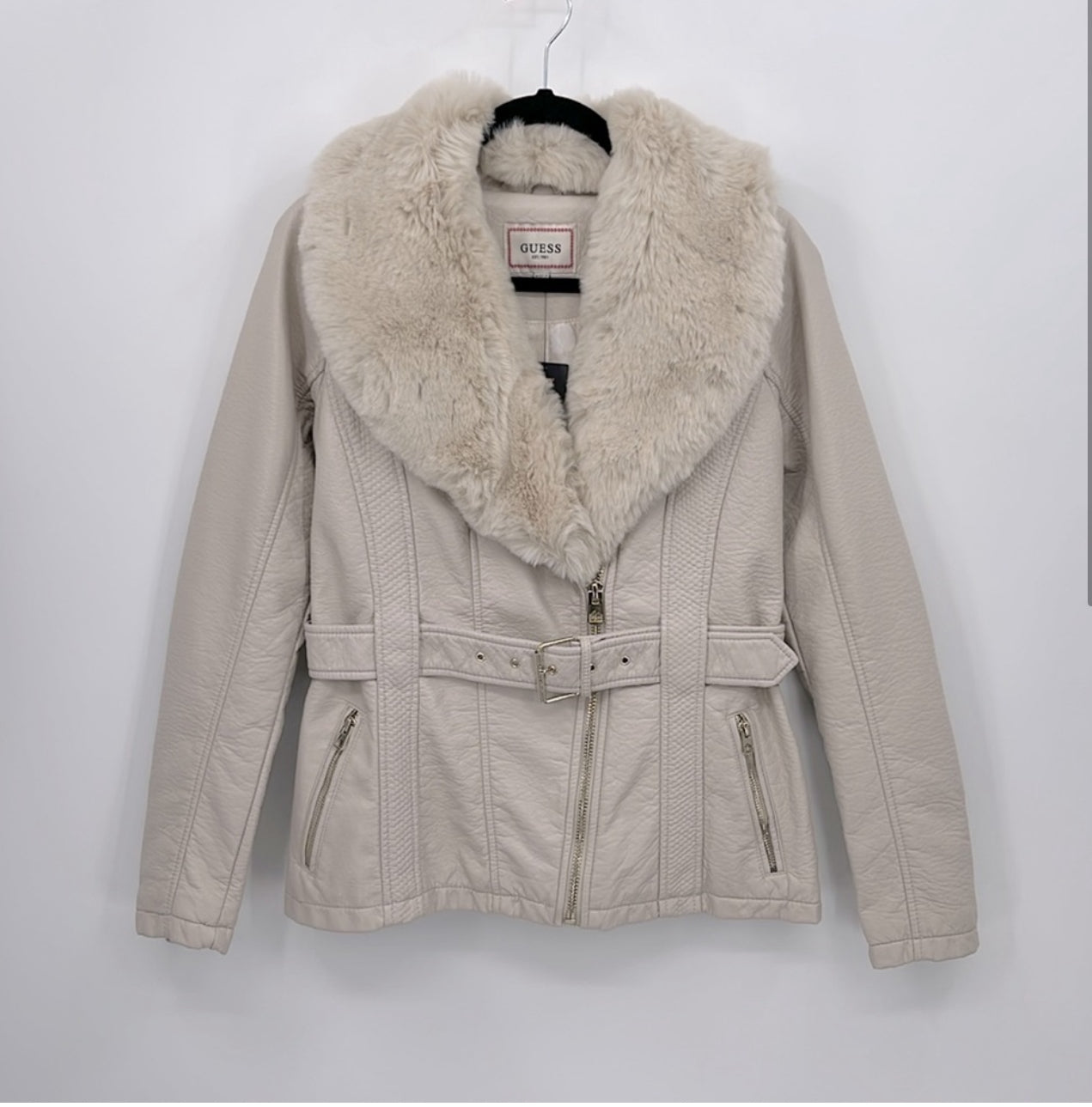 Guess Emma Faux Fur Belted Jacket