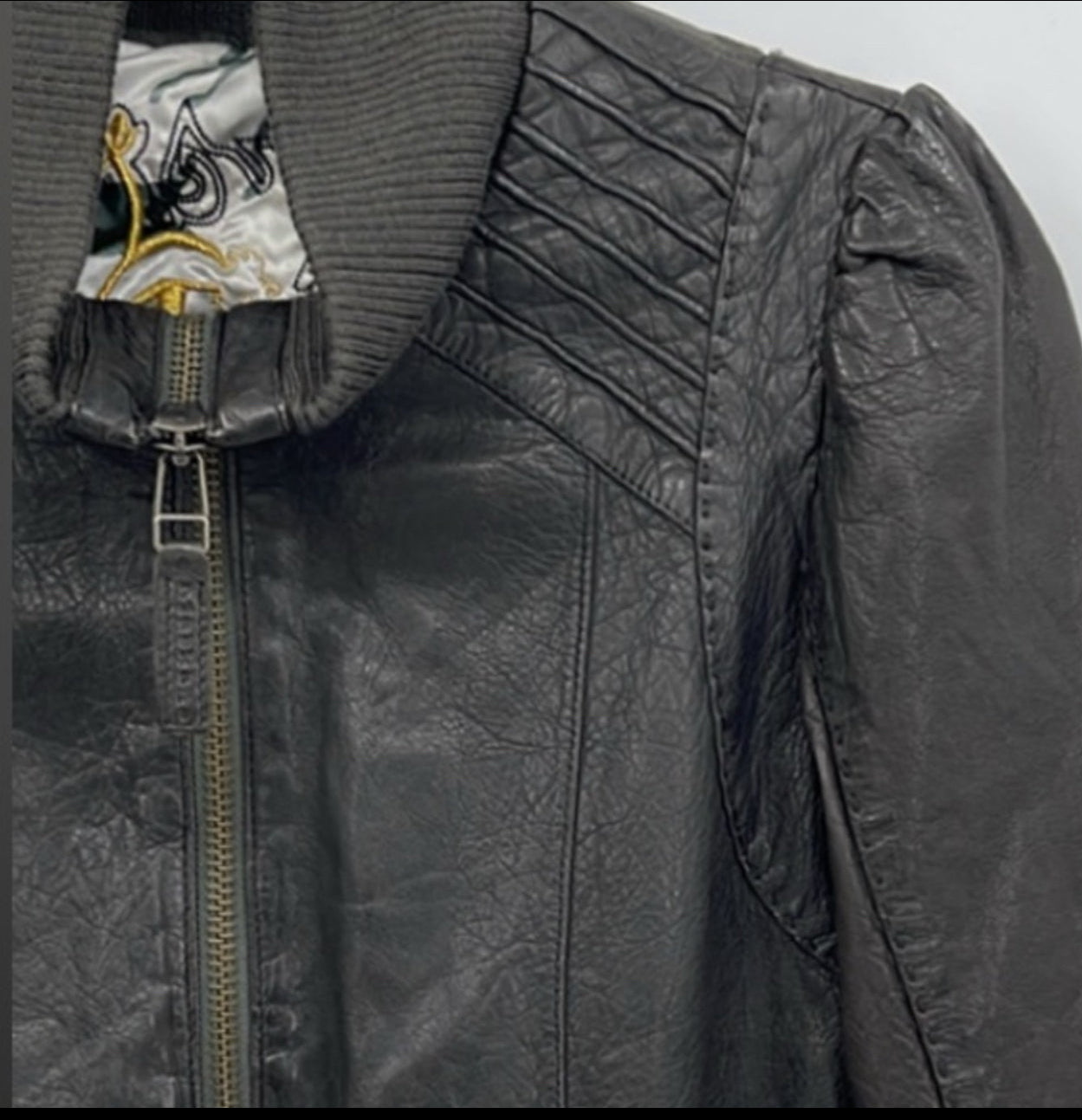 MACKAGE Genuine Lambskin Leather Bomber Jacket