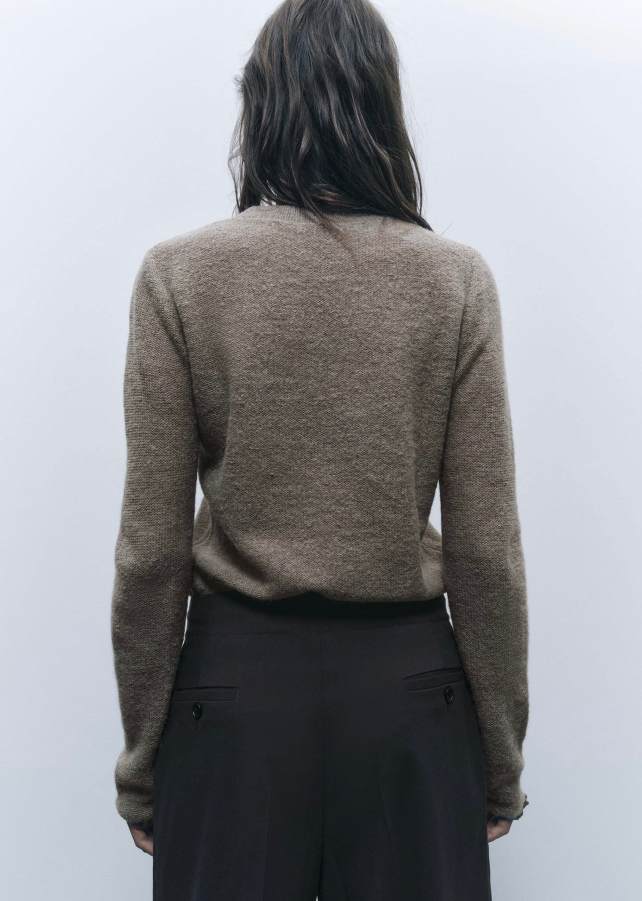 Zara Pull en tricot à finition roulée