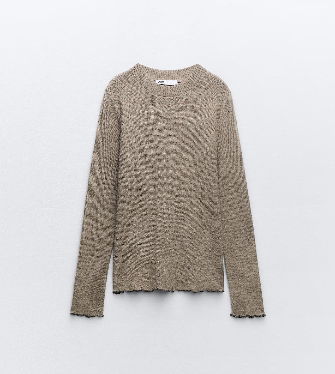 Zara Pull en tricot à finition roulée