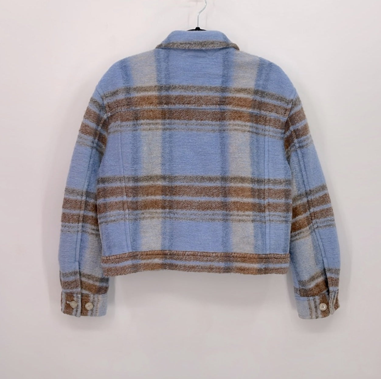 Aritzia Wilfred Free GANNA Merino Wool Crop Plaid Shacket