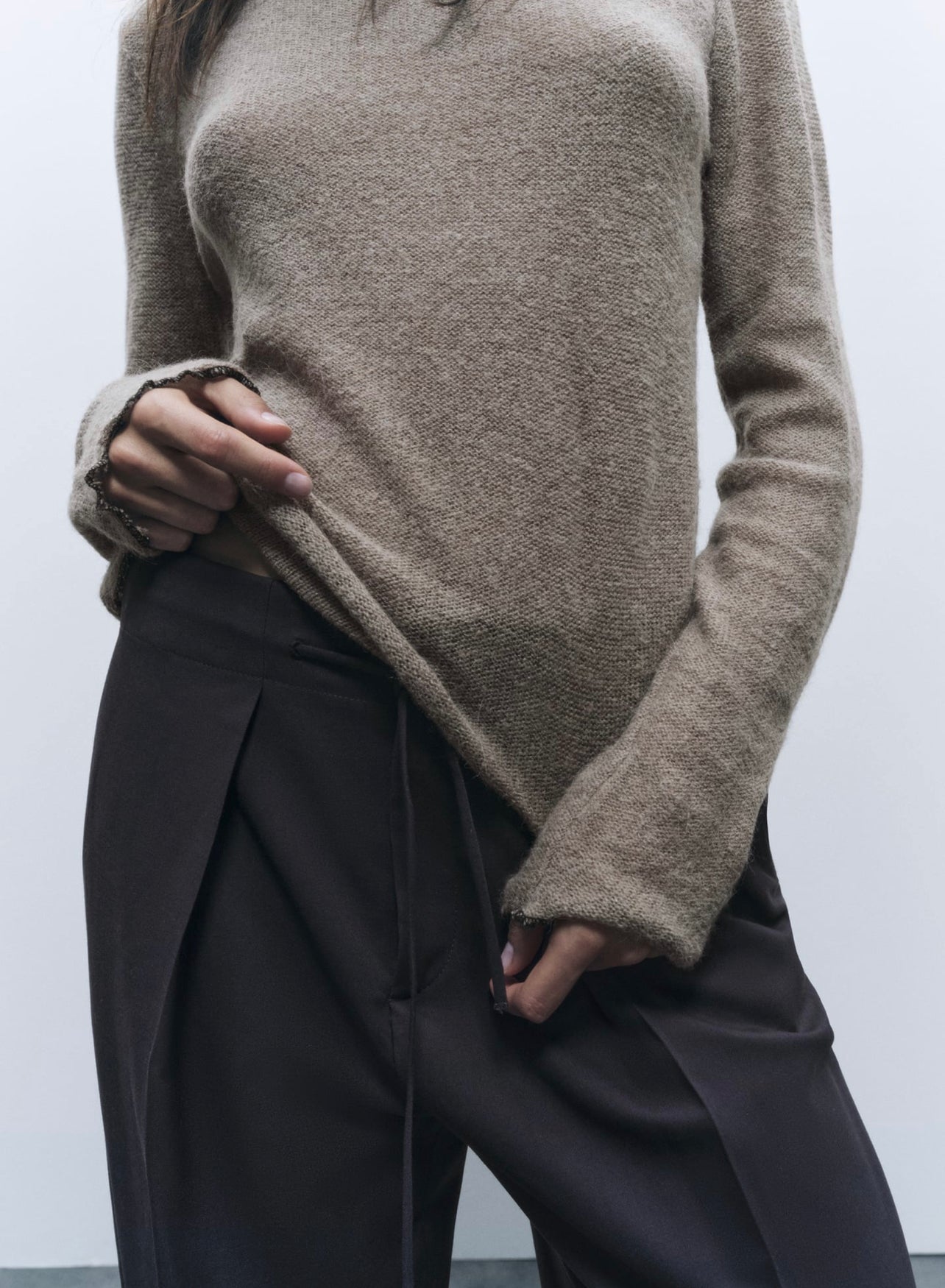 Zara Rolled Finish Knit Sweater