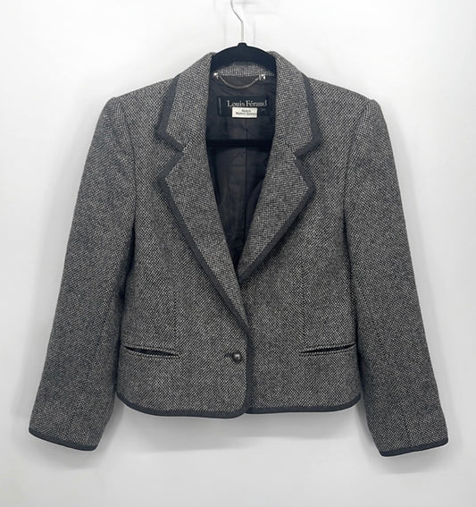 Blazer vintage en laine mélangée tweed Louis Feraud