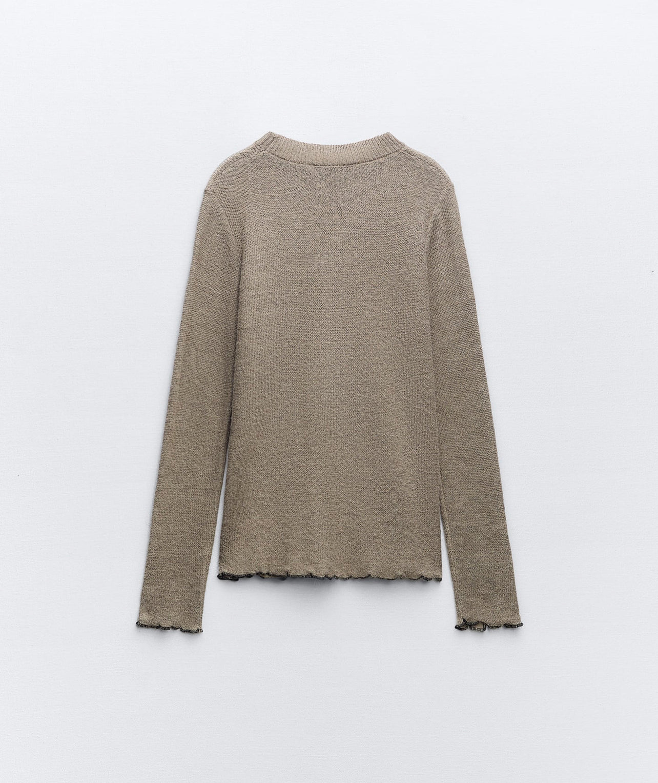 Zara Pull en tricot à finition roulée