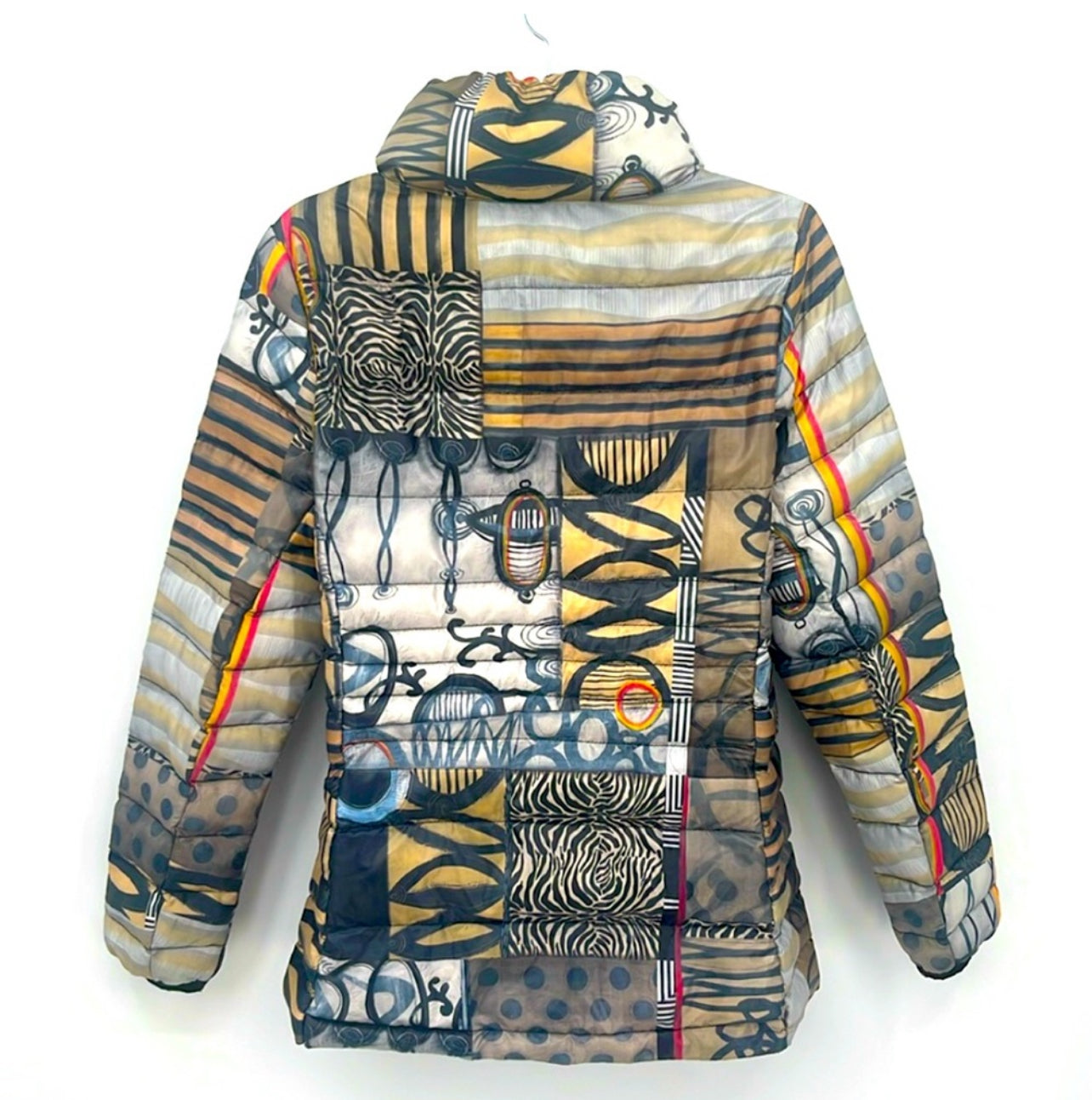 Dolcezza Simply Art Poetic Metaphor Print Puffer Coat