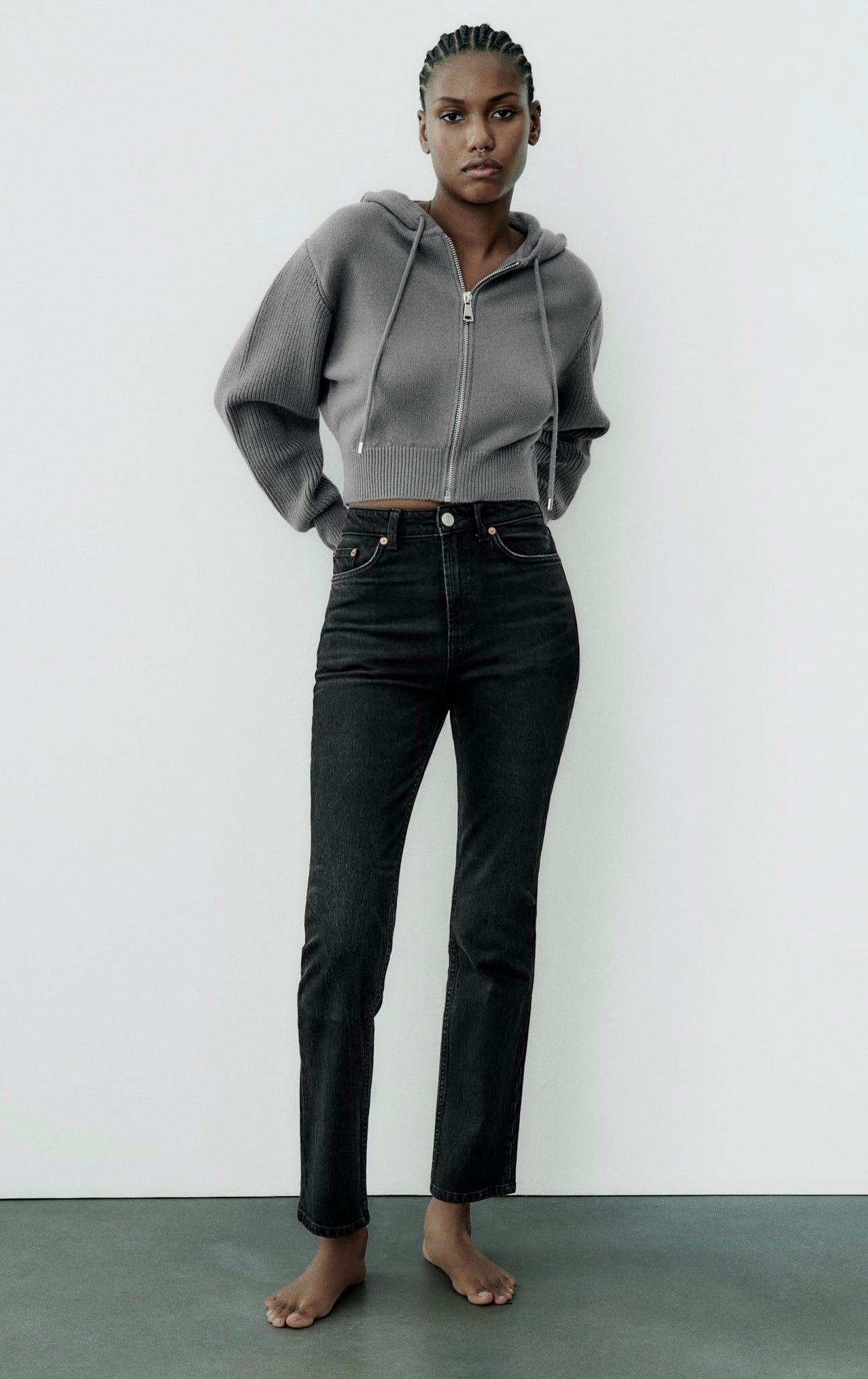 Zara Stove Pipe Highrise Ankle Length Jeans