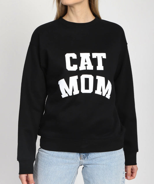 Brunette The Label “CAT MOM" Classic Crew Neck Sweatshirt