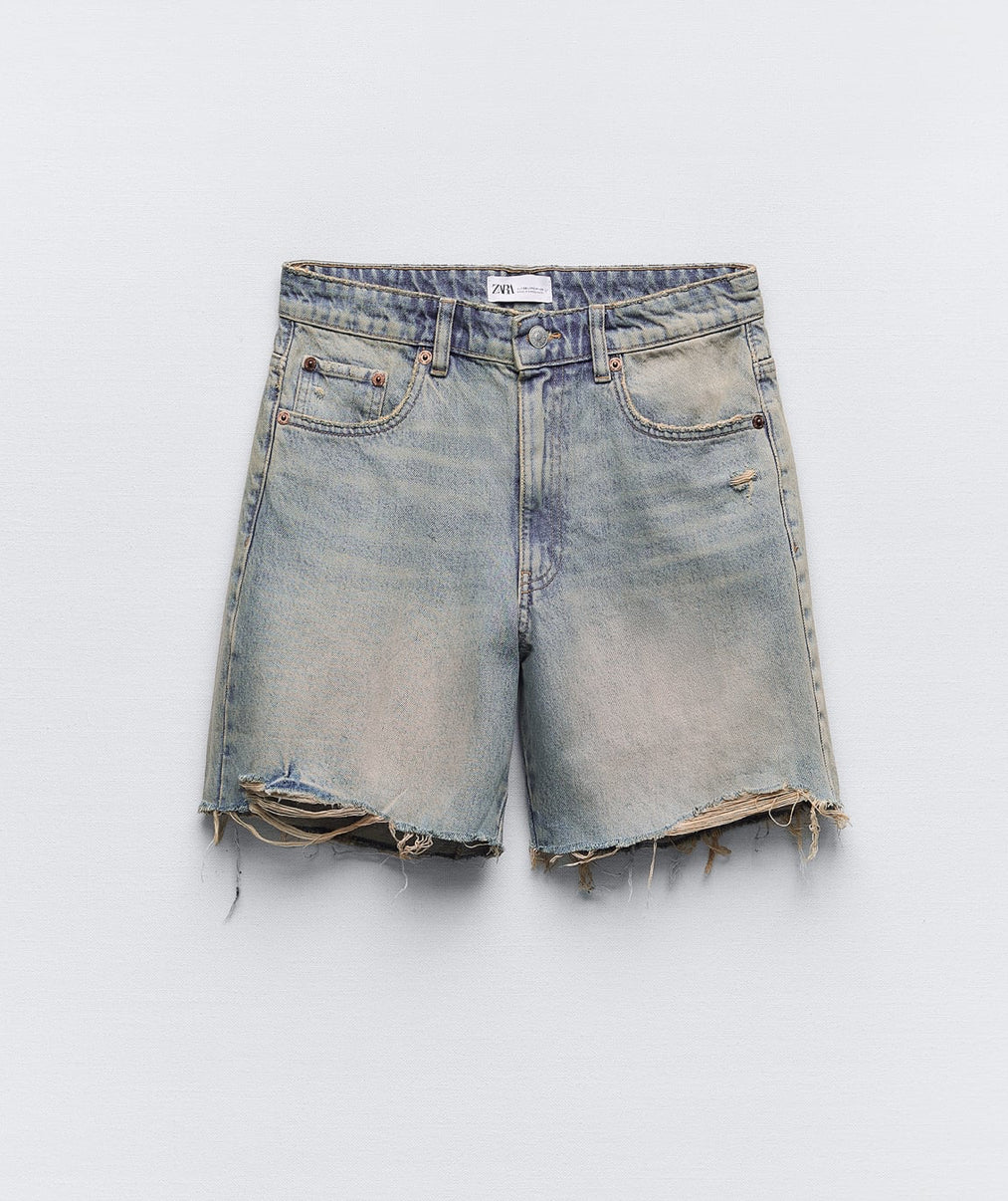 Zara TRF Loose Fit Denim Shorts