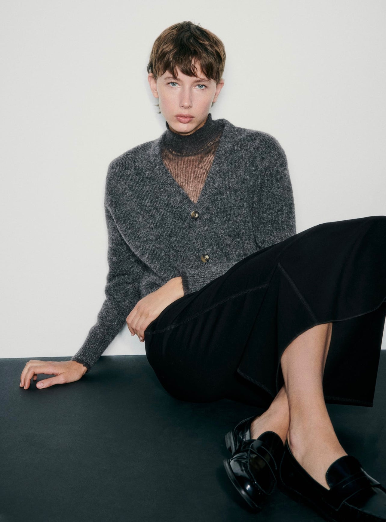 ZARA SEMI-SHEER DETAIL KNIT SWEATER