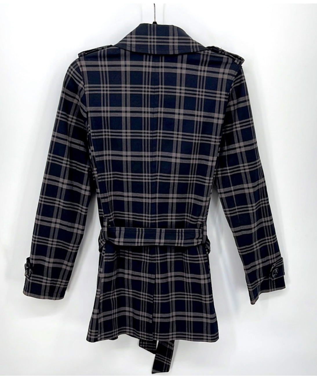 Roxy Plaid Trench Coat