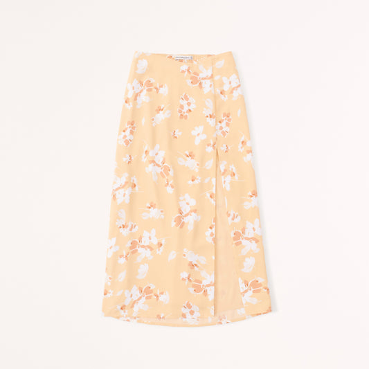 Abercrombie & Fitch Dipped Waist Midi Skirt