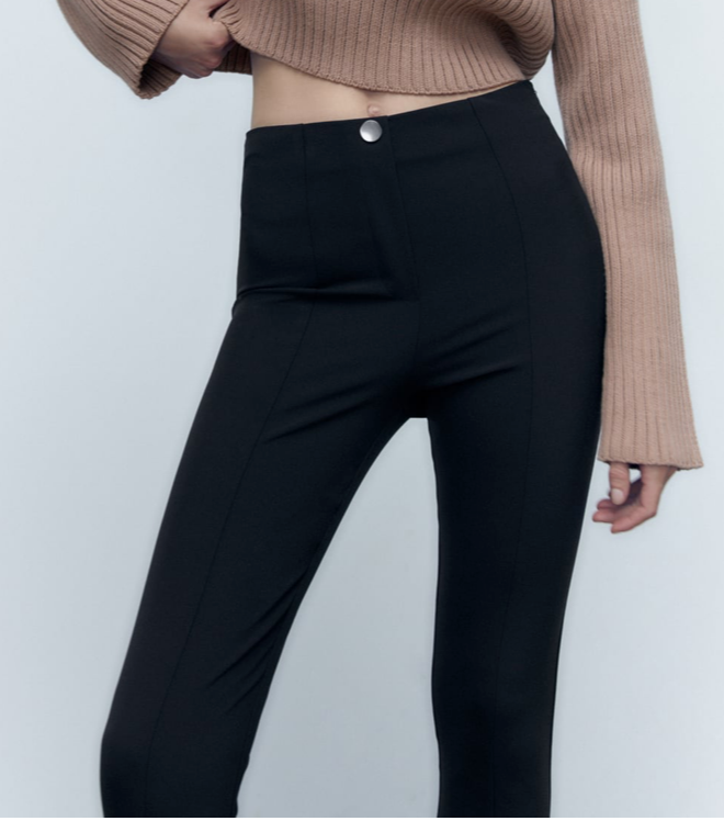 Zara Technical Leggings With Hem Slits