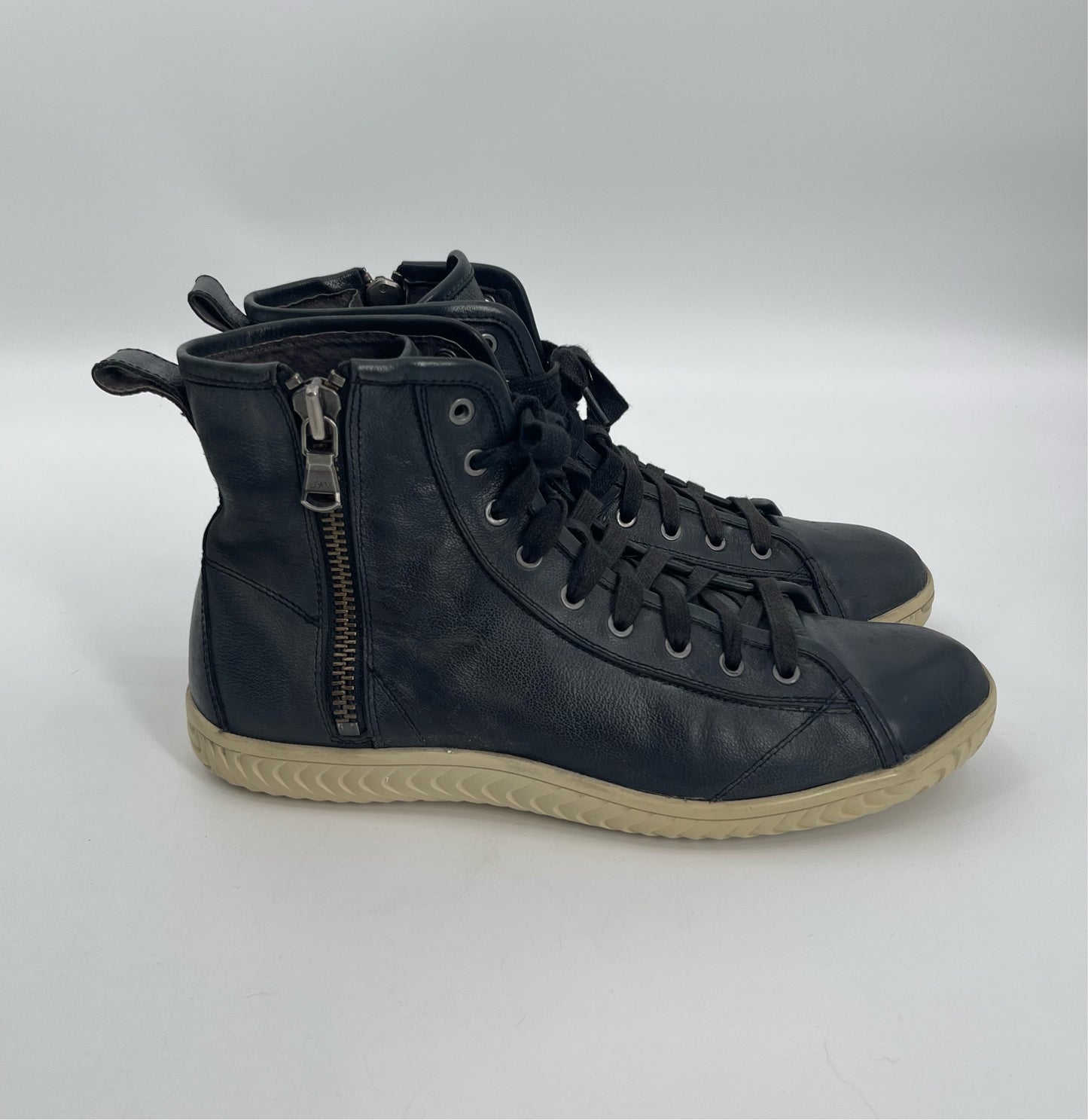 John Vavartos Star HighTop Leather Sneakers