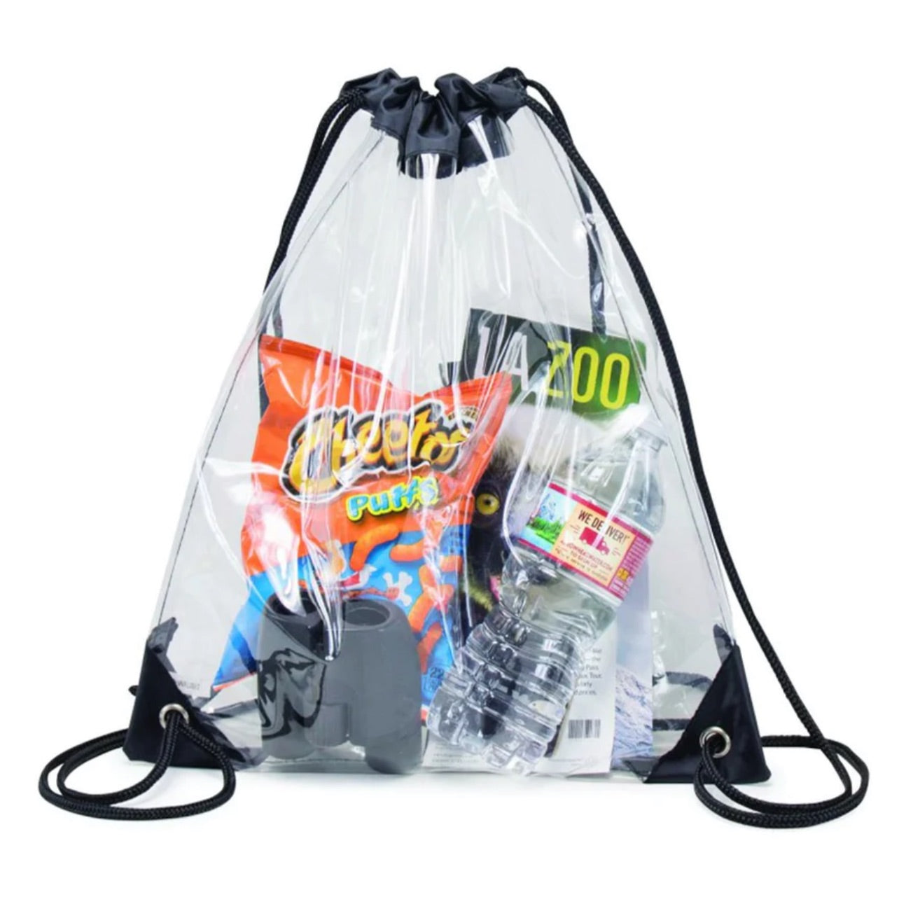 Clear Vinyl Drawstring Tote Bag