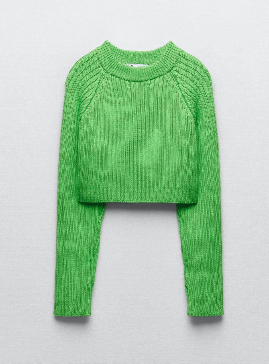 Zara Crop Knit Sweater