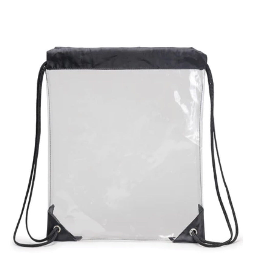 Clear Vinyl Drawstring Tote Bag