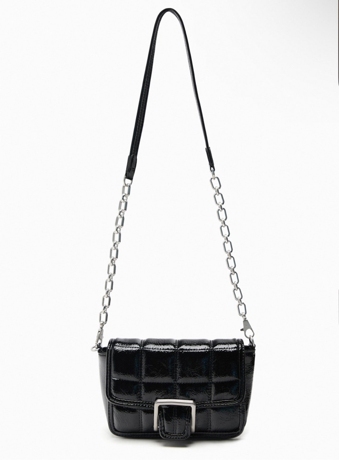 Zara Quilted Buckle Crossbody Bag